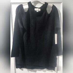 Chic Off-the-Shoulder Black Sweater